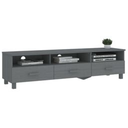 Berkfield Home TV Cabinet HAMAR Dark Grey 158x40x40 cm Solid Wood Pine - Size: 158 x 40 x 40 cm - thumbnail 6