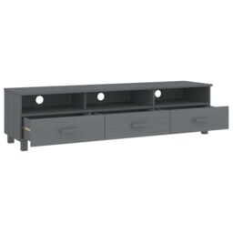 Berkfield Home TV Cabinet HAMAR Dark Grey 158x40x40 cm Solid Wood Pine - Size: 158 x 40 x 40 cm - thumbnail 5