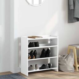 Berkfield Home Shoe Rack White 60x25x62 cm Engineered Wood - Size: 60 x 25 x 62 cm - thumbnail 3