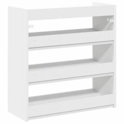 Berkfield Home Shoe Rack White 60x25x62 cm Engineered Wood - Size: 60 x 25 x 62 cm - thumbnail 6