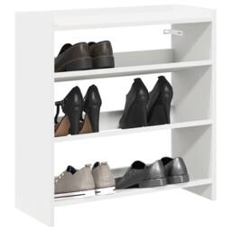 Berkfield Home Shoe Rack White 60x25x62 cm Engineered Wood - Size: 60 x 25 x 62 cm - thumbnail 2