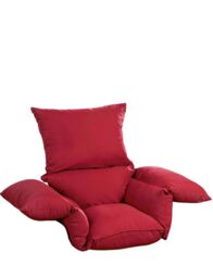 Chums Deeply Padded Comfort Cushion Soft Faux Suede Cover in Dark Red