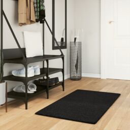 Berkfield Home Rug HUARTE Short Pile Soft & Washable Black 60x110 cm - Size: Medium - thumbnail 1