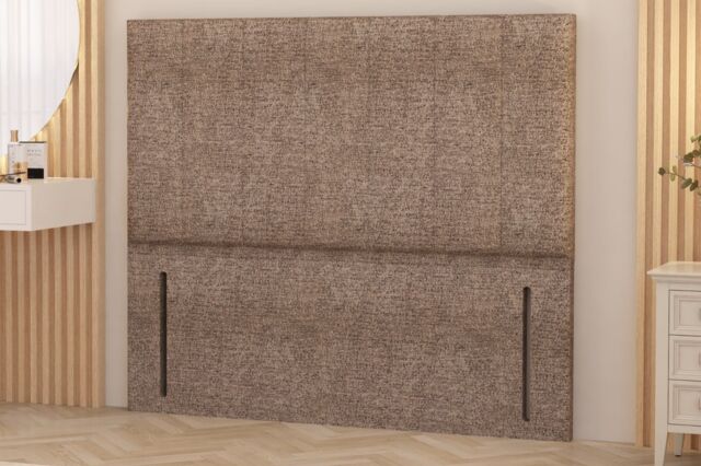 "Somnior Austin Tweed Fabric 54"" Floor Standing Upholstered Divan Headboard in Brown - Size: Super King" - image 1