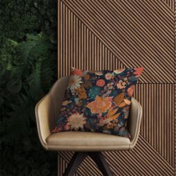 Warren Reed - Designer Boho Chic Flower Outdoor Cushion in Orange - Size: 45 cm x 45 cm - thumbnail 2