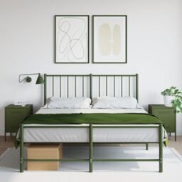 Berkfield Home Bedside Cabinets 2 pcs Olive Green 36x39x50.5 cm Steel - thumbnail 1
