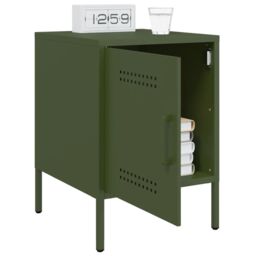 Berkfield Home Bedside Cabinets 2 pcs Olive Green 36x39x50.5 cm Steel - thumbnail 4
