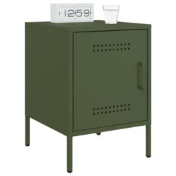 Berkfield Home Bedside Cabinets 2 pcs Olive Green 36x39x50.5 cm Steel - thumbnail 3