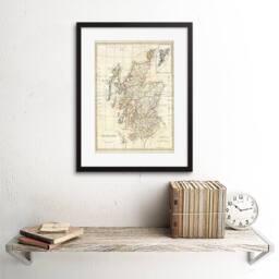 "Artery8 1799 Clement Cruttwell Map Scotland Vintage 12x16"" Framed Art Print in Beige - Size: W12"" x H16""" - thumbnail 2