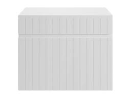 Vente-unique White Ribbed Wall-Mounted Vanity With Shelf - 60 Cm - SATARA - thumbnail 4
