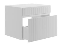 Vente-unique White Ribbed Wall-Mounted Vanity With Shelf - 60 Cm - SATARA - thumbnail 5
