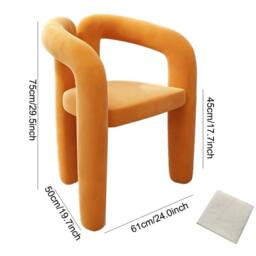 Ventryn Minimalist Makeup Stool & Shoe Changing Chair for Bedroom in Orange - thumbnail 2