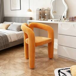 Ventryn Minimalist Makeup Stool & Shoe Changing Chair for Bedroom in Orange - thumbnail 3