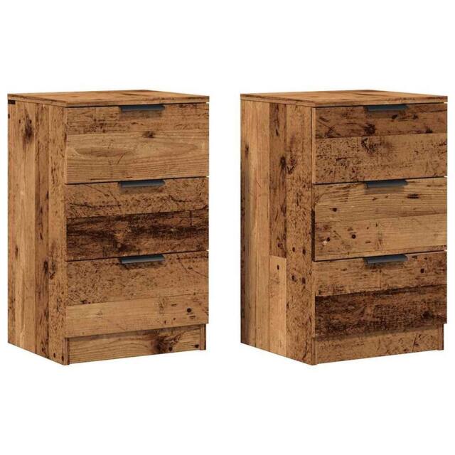 Berkfield Home Bedside Cabinets 2 pcs Old Wood 40x36x65 cm Engineered Wood in Brown - Size: 40 x 36 x 65 cm - image 1