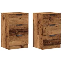 Berkfield Home Bedside Cabinets 2 pcs Old Wood 40x36x65 cm Engineered Wood in Brown - Size: 40 x 36 x 65 cm - thumbnail 1