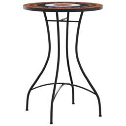 Berkfield Home Mosaic Bistro Table Terracotta & White √ò50x70 cm Ceramic in Orange - Size: 50x70 cm - thumbnail 4