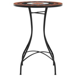 Berkfield Home Mosaic Bistro Table Terracotta & White √ò50x70 cm Ceramic in Orange - Size: 50x70 cm - thumbnail 5