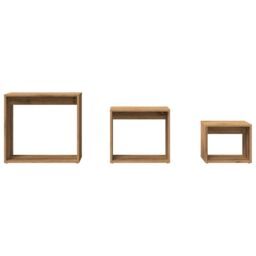 Berkfield Home Nesting Tables 3 pcs Artisan Oak Engineered Wood in Brown - thumbnail 4