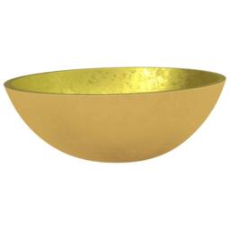 Berkfield Home Basin Glass 50x37x14 cm Gold - Size: 50 x 37 x 14 cm