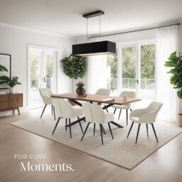 tectake Dining Chair Marilyn Per Piece - Cream/Black in Cream - Size: 1 Pack - thumbnail 8