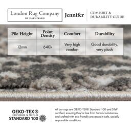 London Rug Company Jennifer Luxury Abstract Short Pile Rug in Grey - Size: 240 cm x 340 cm - thumbnail 6