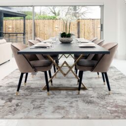 London Rug Company Jennifer Luxury Abstract Short Pile Rug in Grey - Size: 240 cm x 340 cm - thumbnail 2
