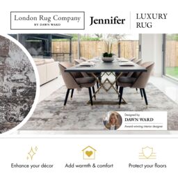 London Rug Company Jennifer Luxury Abstract Short Pile Rug in Grey - Size: 240 cm x 340 cm - thumbnail 3