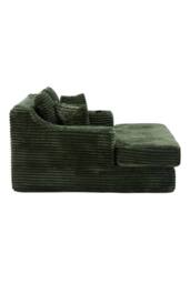 Living and Home Corduroy Chaise Lounge Sofa Bed in Green - thumbnail 5