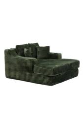 Living and Home Corduroy Chaise Lounge Sofa Bed in Green - thumbnail 4