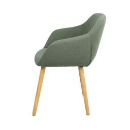 Home Garden Direct Luciano Upholstered Armchair in Premium Textured Linen in Green - thumbnail 5