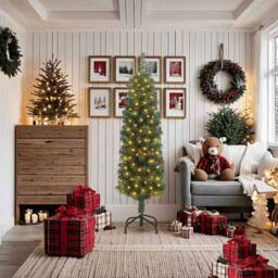 Berkfield Home Artificial Christmas Tree with 300 LEDs with Stand Green 180 cm - thumbnail 1