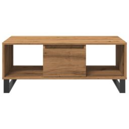 Berkfield Home Coffee Table Artisan Oak 90x50x36.5 cm Engineered Wood in Brown - thumbnail 4