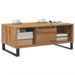 Berkfield Home Coffee Table Artisan Oak 90x50x36.5 cm Engineered Wood in Brown - thumbnail 3