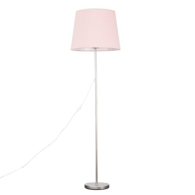 ValueLights Charlie Modern Stem Brushed Chrome Floor Lamp in Metallic Silver - image 1
