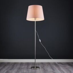 ValueLights Charlie Modern Stem Brushed Chrome Floor Lamp in Metallic Silver - thumbnail 3