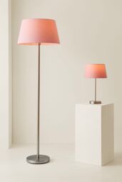 ValueLights Charlie Modern Stem Brushed Chrome Floor Lamp in Metallic Silver - thumbnail 8