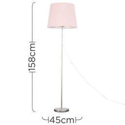 ValueLights Charlie Modern Stem Brushed Chrome Floor Lamp in Metallic Silver - thumbnail 5