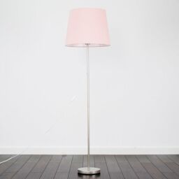 ValueLights Charlie Modern Stem Brushed Chrome Floor Lamp in Metallic Silver - thumbnail 2