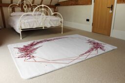 Benjamin Tate Design Pink Flower & Geometric Shapes Rug in Natural - Size: Large - thumbnail 3