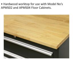Loops 1550mm Hardwood Worktop for ys02602 & ys02604 Modular Floor Cabinets - thumbnail 2