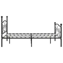 Berkfield Home Bed Frame with Slatted Base Black Metal 180x200 cm Super King - thumbnail 4