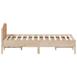 Berkfield Home Beautiful Bed Frame without Mattress 135x190 cm Double Solid Wood Pine in Natural - thumbnail 5