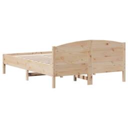 Berkfield Home Beautiful Bed Frame without Mattress 135x190 cm Double Solid Wood Pine in Natural - thumbnail 6