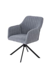 H&O Direct Modern Grey Swivel Lounge Chair with Sleek Metal Base in Dark Grey - thumbnail 3