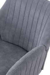 H&O Direct Modern Grey Swivel Lounge Chair with Sleek Metal Base in Dark Grey - thumbnail 6