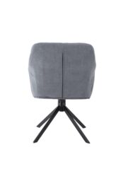 H&O Direct Modern Grey Swivel Lounge Chair with Sleek Metal Base in Dark Grey - thumbnail 4