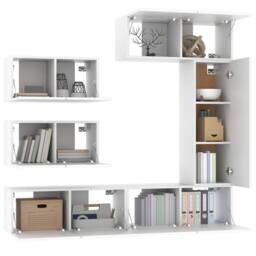 Berkfield Home Classic 6 Piece TV Cabinet Set White Engineered Wood - thumbnail 4