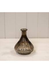 KDMD Warm Grey Ribbed Bud Vase - thumbnail 1