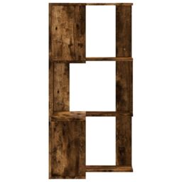 Berkfield Home Corner Bookcase 3-Tier Smoked Oak 50x50x102 cm Engineered Wood in Brown - Size: 50 x 50 x 102 cm - thumbnail 5