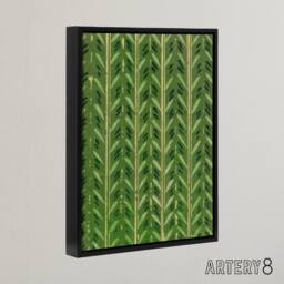 "Artery8 Vintage Japanese Botanical Pattern Framed Canvas Wall Art Print Korin in Green - Size: W12"" x H16""" - thumbnail 2